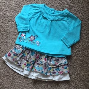 Adorable Koala Kids Owl Top & Corduroy Skirt Set